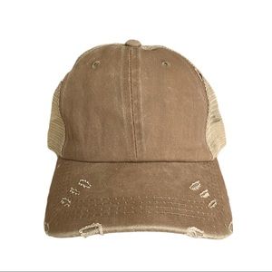 Women’s Trucker Vintage Ponytail Hat